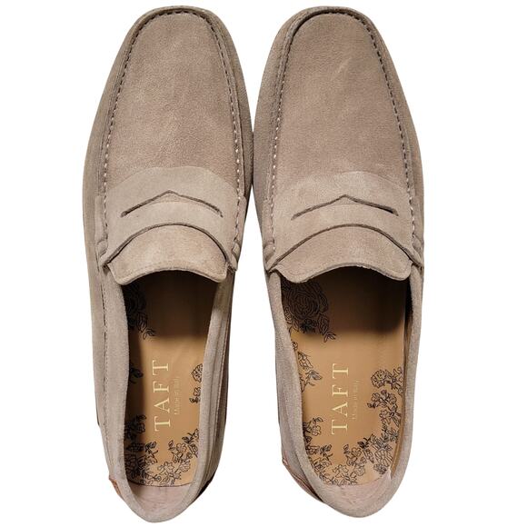 Taft Men Luke Slip On Penny Driving Loafers Size US 11.5D Taupe Brown Suede main image 6